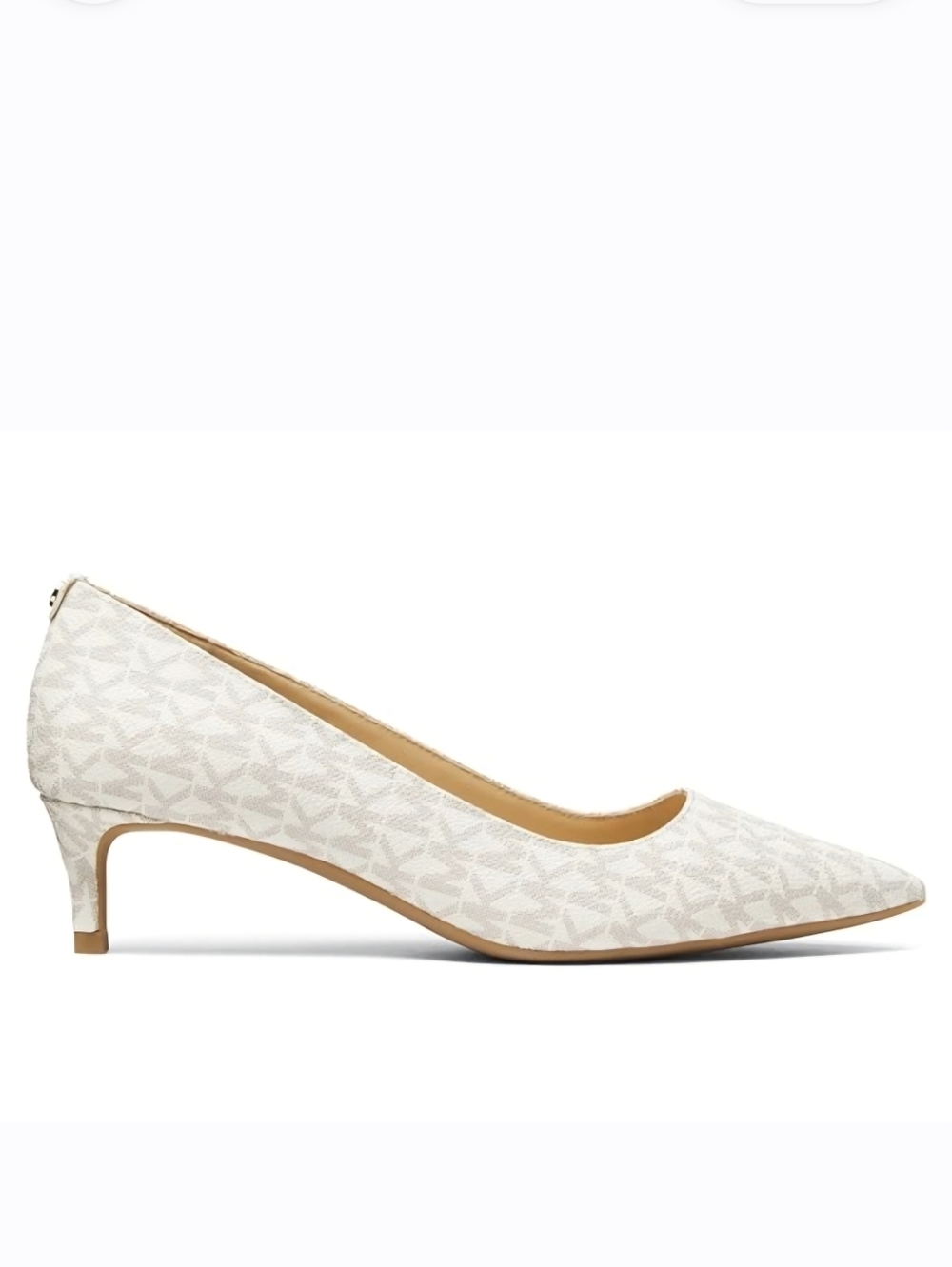 Michael Kors Alina Flex Kitten Heel Pump in Vanilla/Light Beige 9.5
